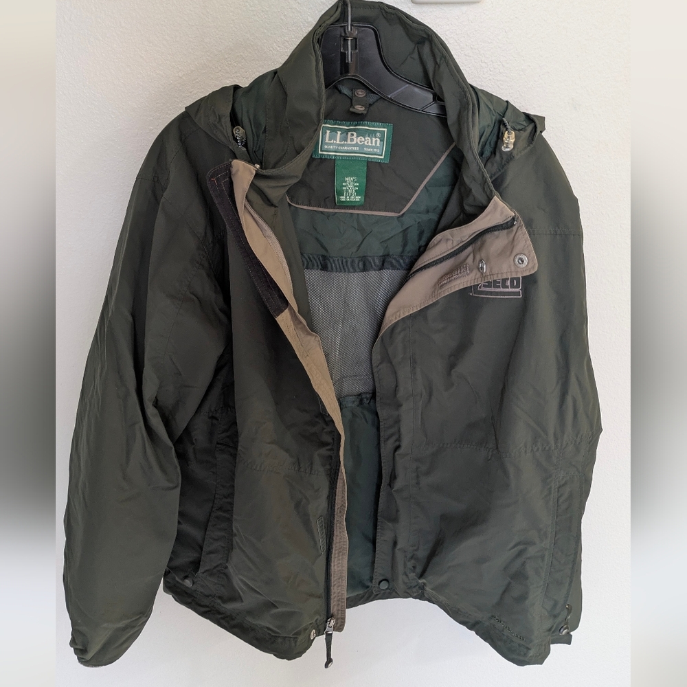 L.L. Bean Vintage Olive Green Jacket Windbreaker